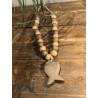 collier faïence brut poisson ( brun / terracotta )